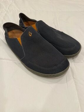 OluKai Nohea Mesh Slip-On Shoes - Dark Shadow Grey - Men’s Size 12